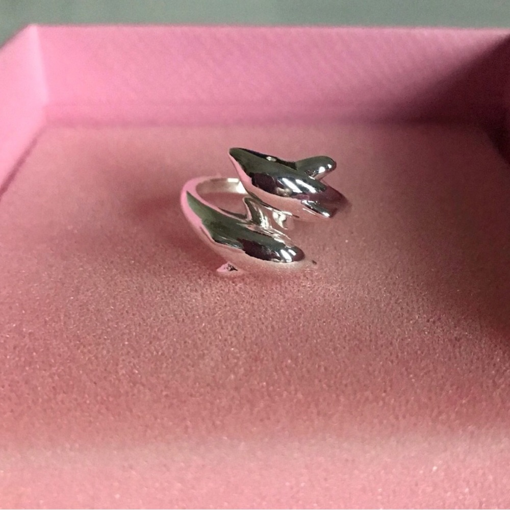 Sterling Silver Dolphin Wrap Ring
